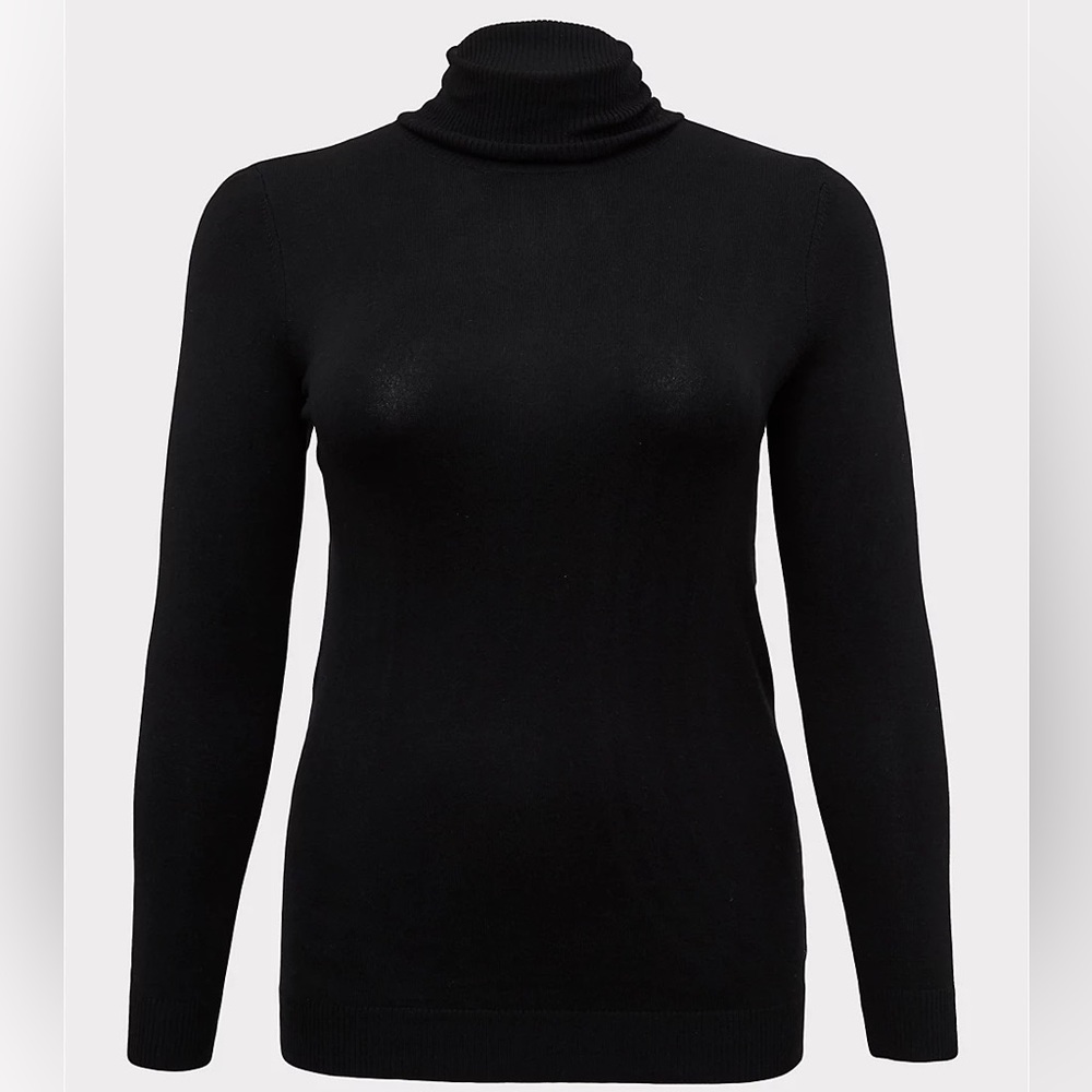 TORRID RIBBED PULLOVER TURTLE NECK SWEATER BLACK size 2